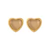 Wholesale PVD Coated Real Gold Plated 18K Gold Heart Shape 304 Stainless Steel Simple Style Classic Style Waterproof Non Tarnish Jewelry Set
