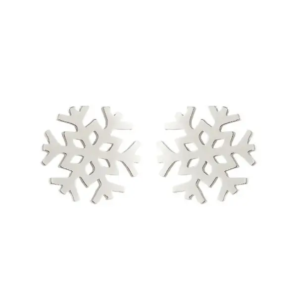 PVD Coated 18K Gold Real Gold Plated Snowflake 304 Stainless Steel Fashion Waterproof Non Tarnish Ear Studs