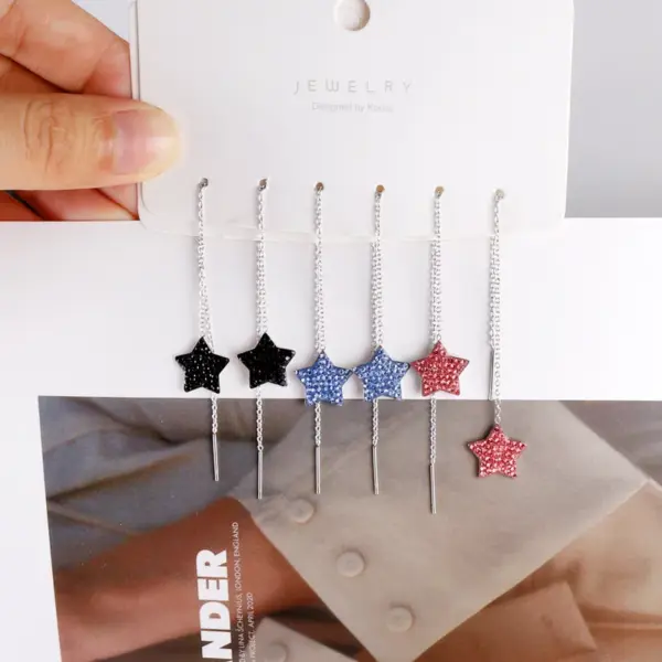 Fashion Star Stainless Steel Plating Drop Earrings 1 Pair