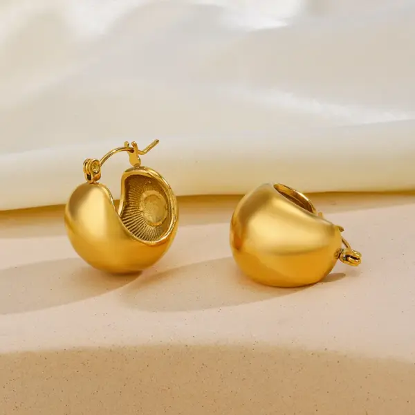 oly-a3f98fc593d94df559a1817665e6f558 Wholesale PVD Coated 18K Gold Plated Geometric 304 Stainless Steel Retro Waterproof Non Tarnish Earrings