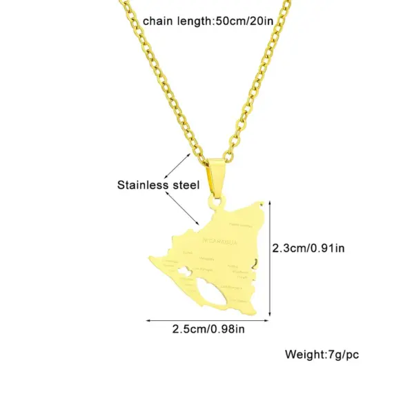 Wholesale Geometric Map 201 Stainless Steel 304 Stainless Steel Basic Modern Style Classic Style 304 Stainless Steel Pendant Necklace