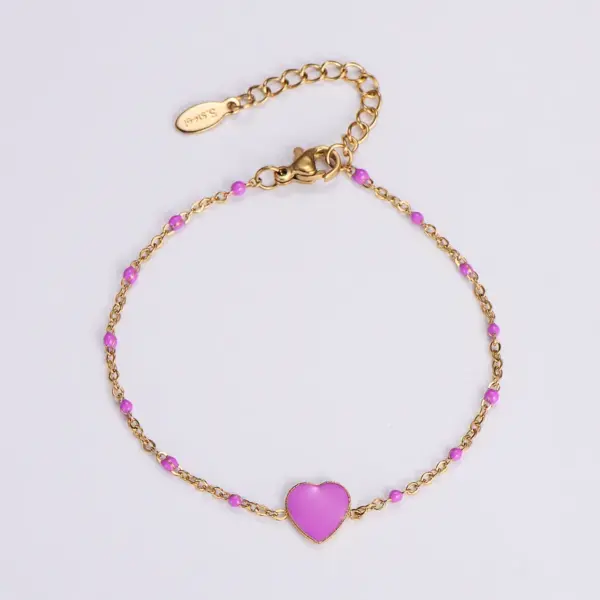 Wholesale Sweet Heart Shape 316 Stainless Steel Bracelets In Bulk