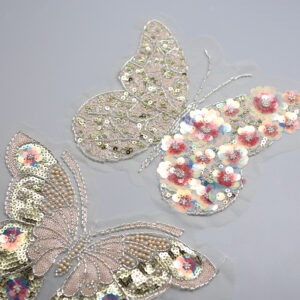 Wholesale Style Beaded Sequins Embroidery Butterfly Cloth Sticker Sewing Patch Embroidery Beads Clothing Bag Decoration Aessories Material