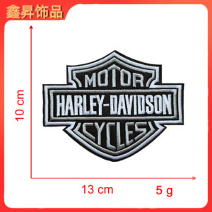 Heated hot melt glue*grey white*medium letter shield*harley-davidson*height 10*13cm