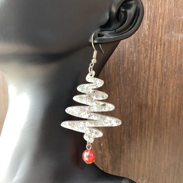 Wholesale Geometric beaded Christmas tree acrylic earrings