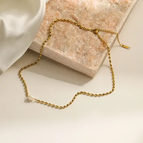 Wholesale PVD Coated 18K Gold Plated Geometric 304 Stainless Steel Simple Style Commute Waterproof Non Tarnish 304 Stainless Steel Bracelets Necklace