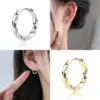 oly-a40a78b9691e0cb4ae7af0da0b59d34a Wholesale 201 Stainless Steel Round PVD Coated 18K Real Gold Plated 18K Gold Simple Style Waterproof Non Tarnish Plating Earrings