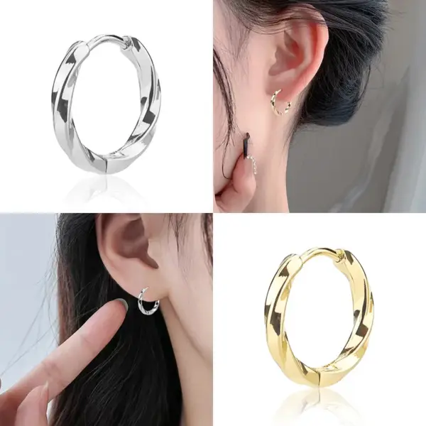 oly-a40a78b9691e0cb4ae7af0da0b59d34a Wholesale 201 Stainless Steel Round PVD Coated 18K Real Gold Plated 18K Gold Simple Style Waterproof Non Tarnish Plating Earrings