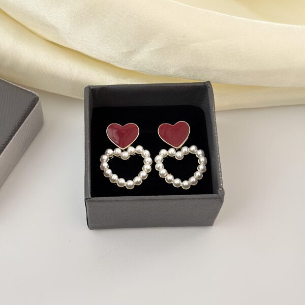 oly-a40fc482bec97e0b53aaeea0abebec0e Wholesale Wine Red Retro Hong Kong Style Ear Clip Without Ear Holes Temperament High-end Pearl Earrings Ear Clip Earrings