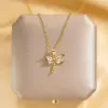 Wholesale Jewelry Glam Luxurious Solid Color 304 Stainless Steel Copper Diamond 18K Gold Plated Plating Inlay Pendant Necklace