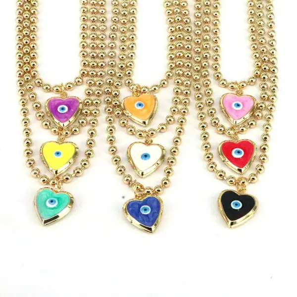 Wholesale Elegant Hip-hop Vintage Style Eye Copper Plating Gold Plated Pendant Necklace