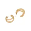 Wholesale PVD Coated 18K Gold Real Gold Plated C Shape Stainless Steel Commute Waterproof Non Tarnish Hoop Earrings Ear Studs