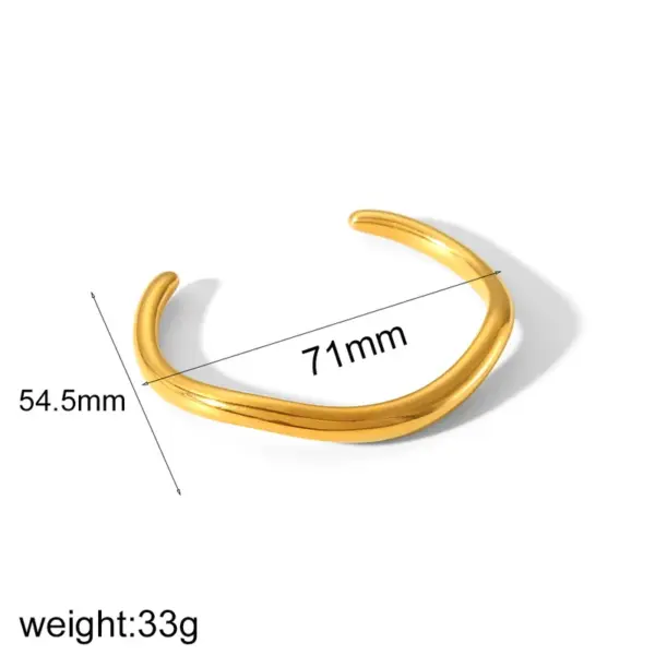 PVD Coated Real Gold Plated 18K Gold Solid Color 304 Stainless Steel Casual Classic Style Waterproof Non Tarnish 304 Stainless Steel Bangle