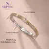 Wholesale Elegant XUPING Simple Style Color Block 304 Stainless Steel 18K Gold Plated Raw Steel Bangle In Bulk