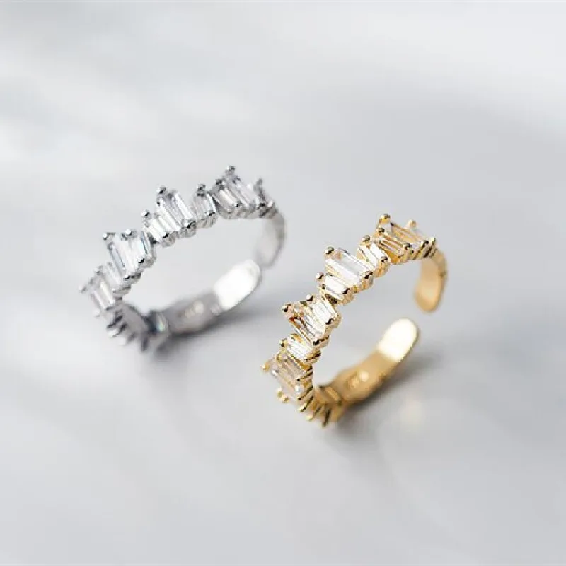 Wholesale Simple Style Solid Color Copper Plating Inlay Artificial Gemstones White Gold Plated Gold Plated Open Rings