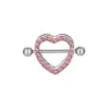 Sexy Heart Stainless Steel Inlay Rhinestones Nipple Ring
