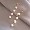 Fashion Geometric Pearl Plating Earrings 1 Pair
