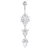 Belly Rings Exaggerated Water Droplets Flower Alloy Diamond