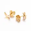 PVD Coated 18K Gold Real Gold Plated Star Moon 304 Stainless Steel Fashion Waterproof Non Tarnish Ear Studs