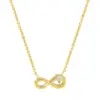 Wholesale Jewelry Simple Style Infinity Titanium Steel Zircon Inlay Pendant Necklace