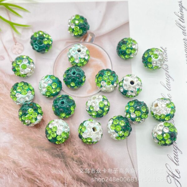 Wholesale 10cm Gradient Colorful Diamond Ball Full of Diamonds Straight Hole through Hole Colorful Soft Clay Fragrant Balala Ball Beads Loose Beads Factory