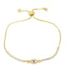 Fashion Devil's Eye Copper 18k Gold Plated Zircon Bracelets In Bulk