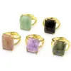 Wholesale Simple Style Classic Style Geometric Natural Stone Open Rings In Bulk