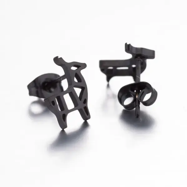 Wholesale PVD Coated 18K Gold Real Gold Plated Cactus Rabbit 304 Stainless Steel Simple Style Waterproof Non Tarnish Ear Studs