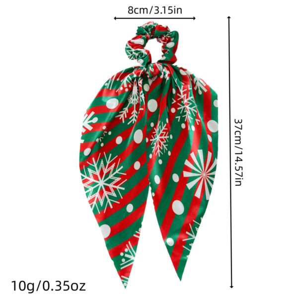 oly-a43c9f8de534b702da2898982e517f43 Wholesale Cross-Border New Christmas Hair Accessories Decorative Ribbon Silk Scarf Bow Hair Tie Ponytail Elastic Headband