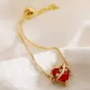 Wholesale Jewelry Vintage Style Classic Style Heart Shape Copper Zircon 18K Gold Plated Bracelets Box Chain