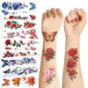 Wholesale Cross-border new rich flower tattoo waterproof party gift funny fun face stickers cross-border