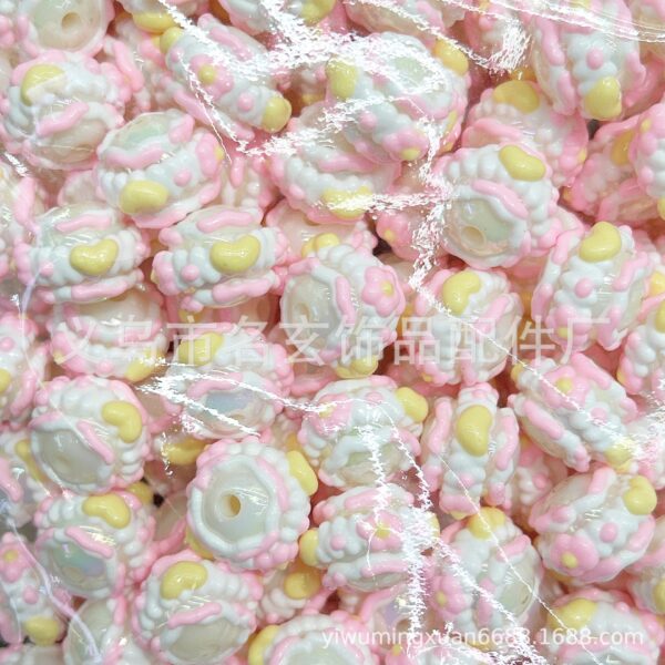 Wholesale Acrylic two-color heavy oil hand-painted beads