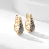 Wholesale Copper Water Droplets Zircon Gold Plated Sexy Simple Style Streetwear Gold Earrings