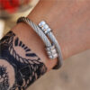Wholesale sply jewelry trend retro personality stainless steel winding geometric bracelet bracelet aessories wholesale men