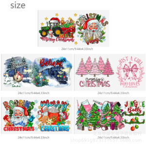 Christmas series transparent crystal water cup waterproof sticker set (5 pieces/set)-9