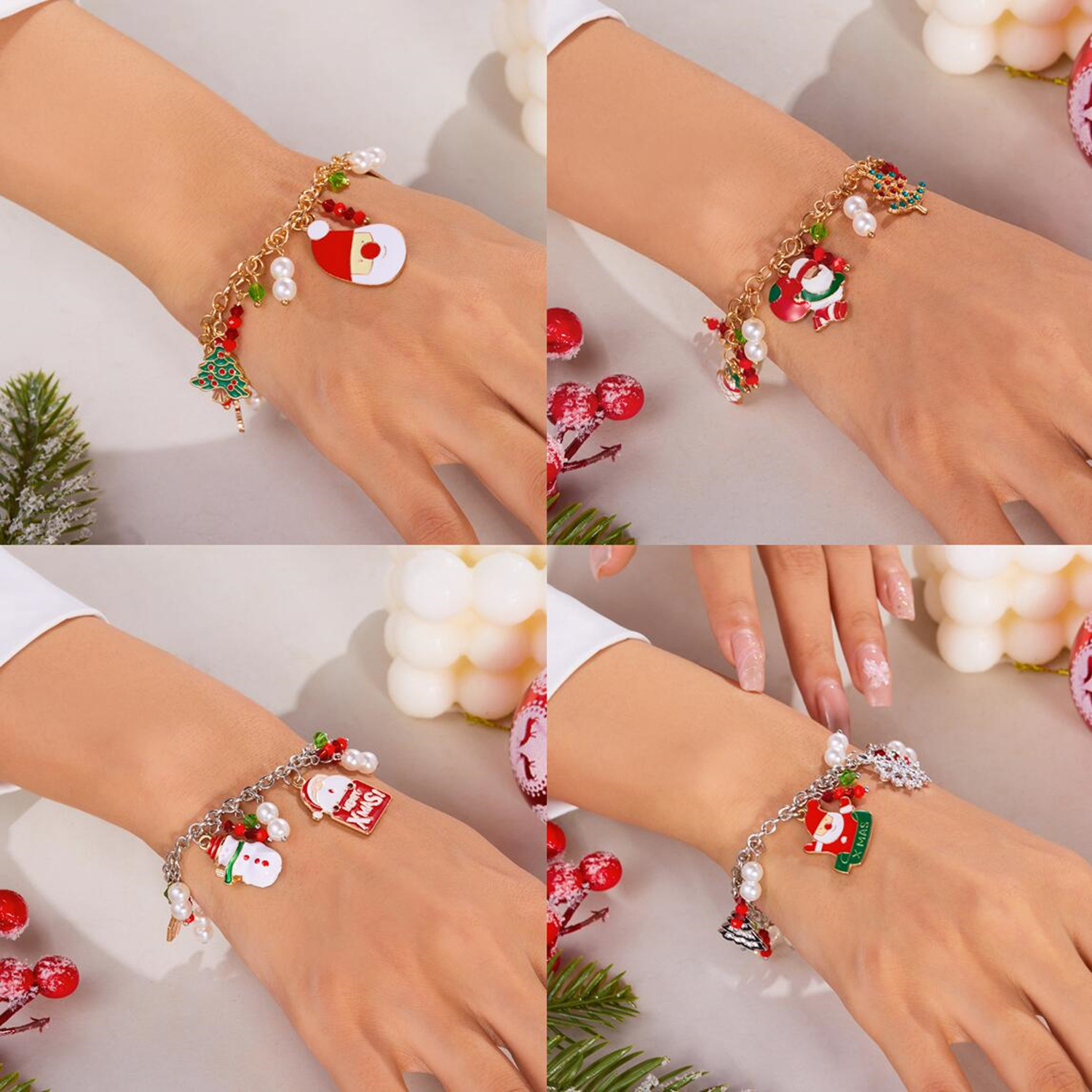 Wholesale Christmas Bracelet Cartoon Elk Christmas Tree Bracelet