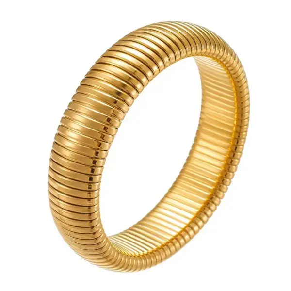 Wholesale Simple Style Solid Color Titanium Steel Plating Gold Plated Bangle