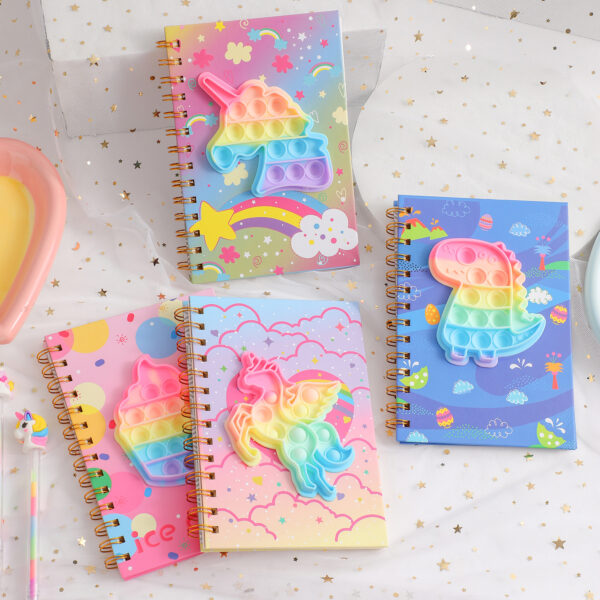 Wholesale Silicone bubble decompression notebook unicorn coil handbook