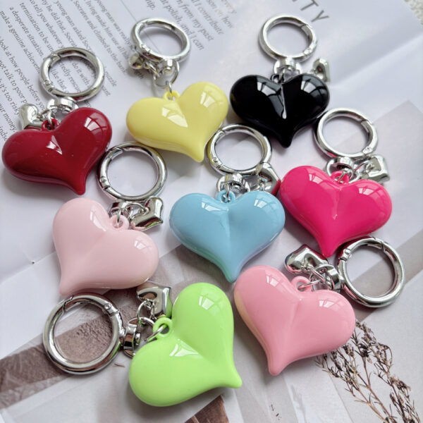 Wholesale New Ins Style Creative Heart Keychain Decorative Pendant Peach Heart Bag Car Key Decorative Small Pendant Versatile