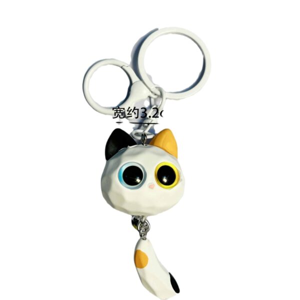 Wholesale Explosions creative resin big eye cat head key chain couple bag car pendant student New Year gift