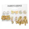 Wholesale Retro Butterfly Alloy Artificial Pearls Gold Plated Earring Sets For Women'S Street