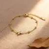 Wholesale Fashionable Titanium Steel Four-leaf Clover Zirconia Necklace Non-fading Titanium Steel Flower Bracelet For Women Luxury Style