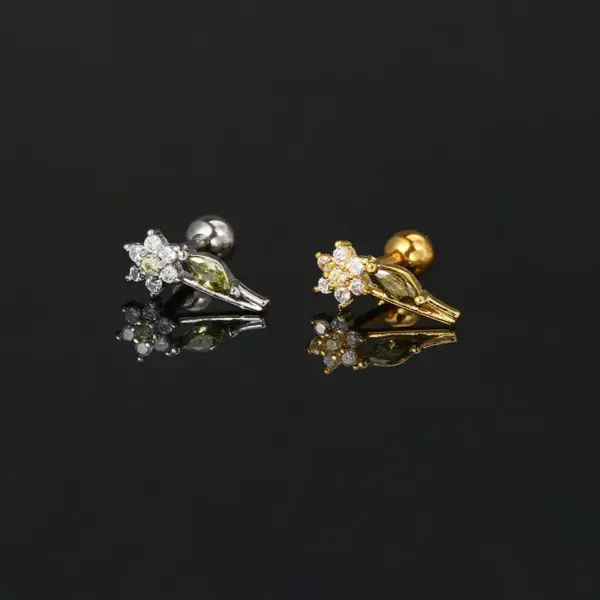 Wholesale 1 Piece Simple Style Classic Style Geometric Butterfly Inlay Copper Zircon Ear Studs