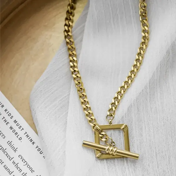 Wholesale Jewelry Simple Style Lock 304 Stainless Steel 14K Gold Plated Plating Necklace