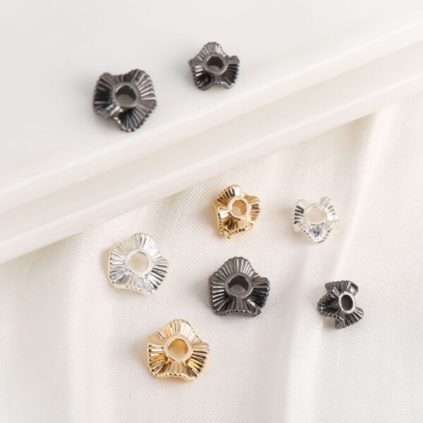 Wholesale 14K Gold-filled Color-preserving Wavy Lace Spacer Spacer Spacer Beads diy Handmade Bracelet NecKlace Beaded String Jewelry Accessories