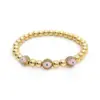 Wholesale Ig Style Devil's Eye Copper Beaded Plating Inlay Zircon 18k Gold Plated Bracelets