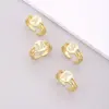 Fashion Letter Copper Inlay Zircon Rings 1 Piece
