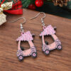 Wholesale Christmas Hollow Christmas Tree Leopard Print Car Wooden Double-Sided Earrings