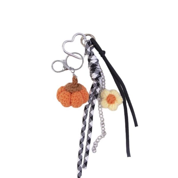 oly-a4864e818396aece0c055d2f8dff34d2 Wholesale Halloween pumpkin bag hanging DIY wool braided rope keychain