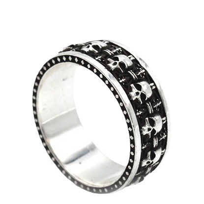 oly-a48d4fee9ca5ada6f2fbb4040d4ba0d2 Wholesale Chiba S925 Sier Retro Fashion Thai Sier Indian Skull Live Ring Personalized Sier Jewelry Men's and Women's Ring